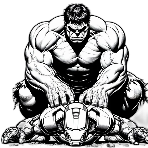 comic book art, concept art, cartoon, hulk transparent PNG cut-out