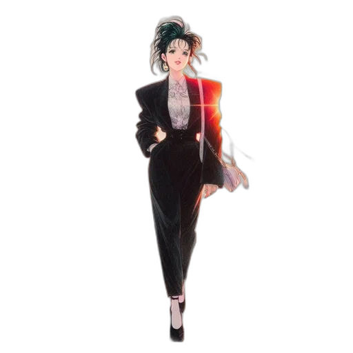 dress, jacket, staff, concept art transparent PNG cut-out