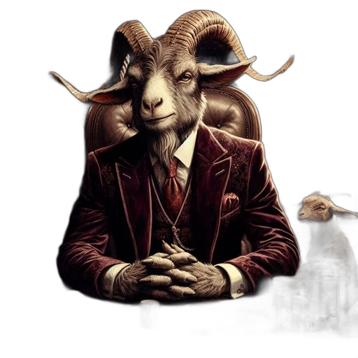 mask, animal, concept art, goat-like transparent PNG cut-out