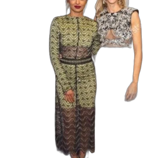 dress, earth tones, two, women transparent PNG cut-out