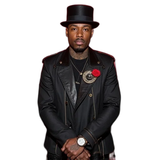 jacket, hat, rapper, tyres transparent PNG cut-out