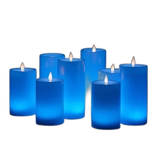 blue, set, luminaries, white transparent PNG cut-out