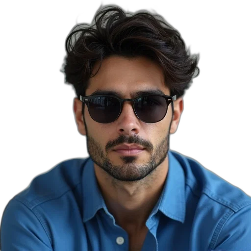 face, staff, hair, jacket transparent PNG cut-out