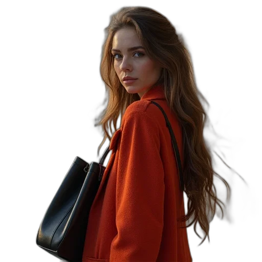 jacket, dress, hair, face transparent PNG cut-out