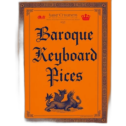 cover, book, baroque, keyboard transparent PNG cut-out
