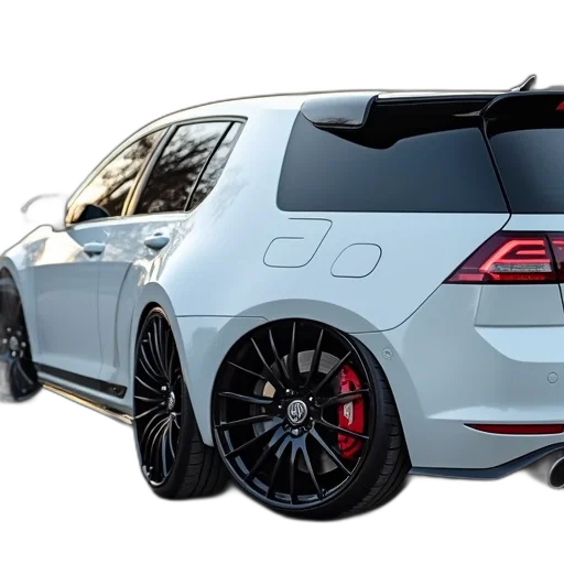 car, 3d render, white, volkswagen transparent PNG cut-out