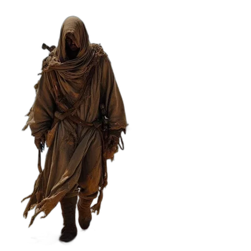 mask, staff, jacket, creature transparent PNG cut-out