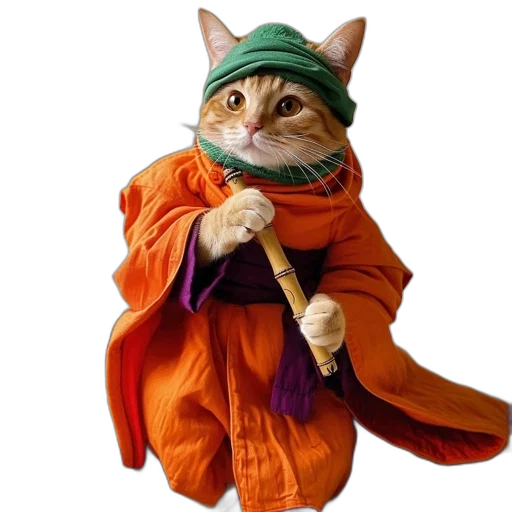 hat, jacket, animal, staff transparent PNG cut-out