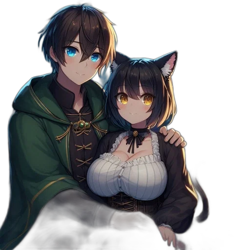 dragon, dress, staff, anime transparent PNG cut-out