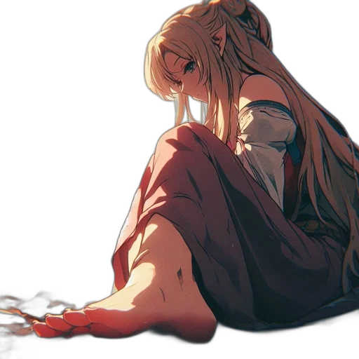 dress, anime, concept art, watercolor transparent PNG cut-out