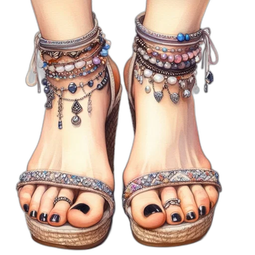 shoes, jewelry, photorealistic, 3d render transparent PNG cut-out