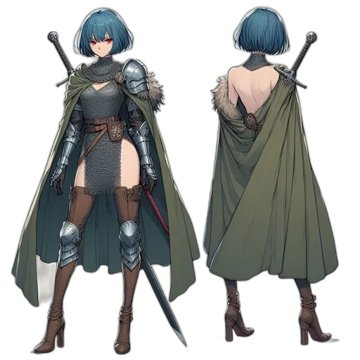 dress, sword, concept art, fantasy art transparent PNG cut-out