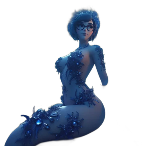 dress, creature, staff, robot transparent PNG cut-out