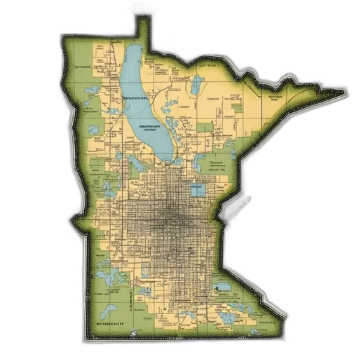 detailed, map, minneapolis-st, paul transparent PNG cut-out