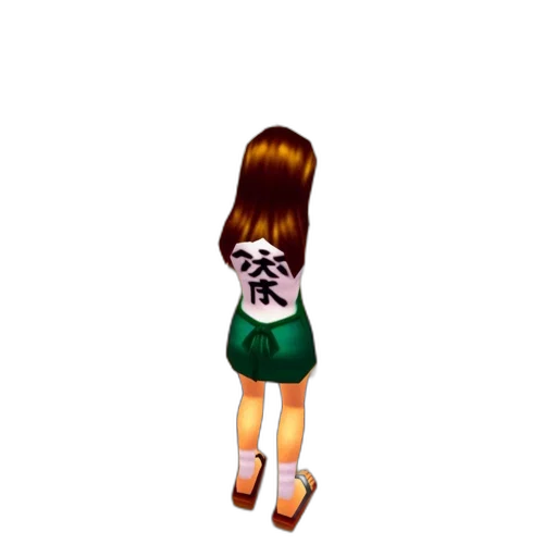 dress, hair, creature, staff transparent PNG cut-out