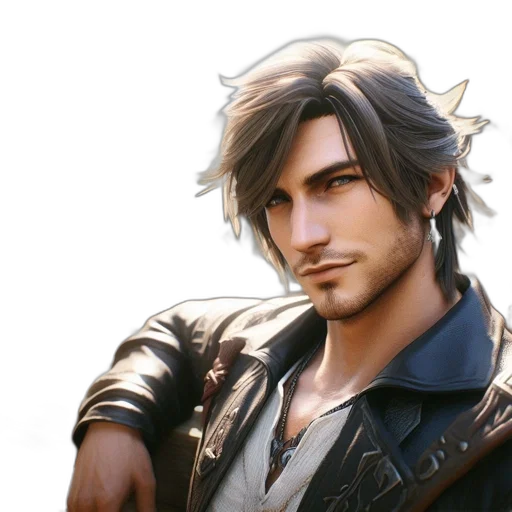 jacket, face, hair, concept art transparent PNG cut-out