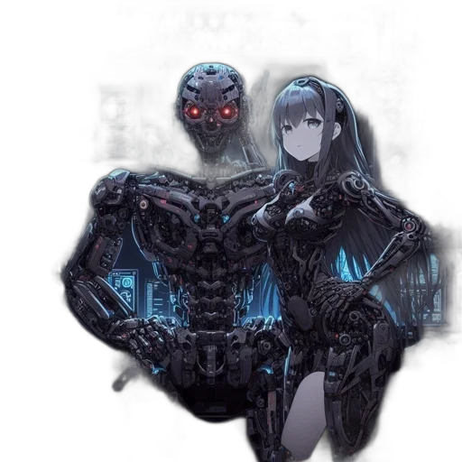 robot, creature, mask, weapon transparent PNG cut-out