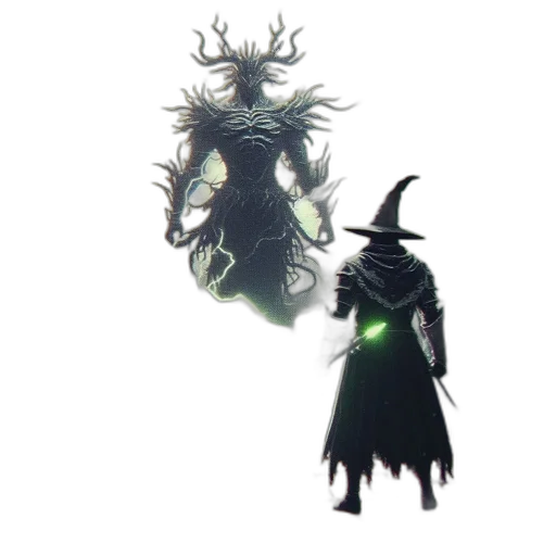 creature, mask, dragon, staff transparent PNG cut-out