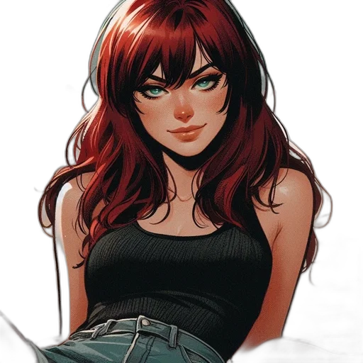 jacket, hair, comic book art, concept art transparent PNG cut-out