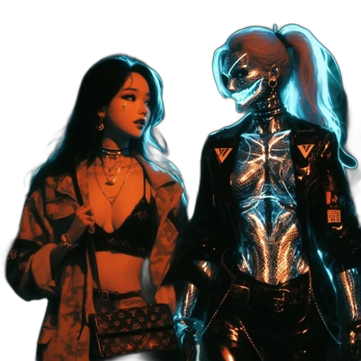robot, jacket, cyberpunk, concept art transparent PNG cut-out