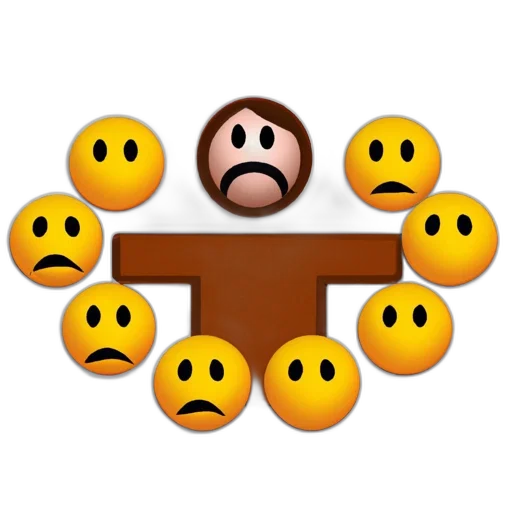 staff, face, 3d render, pixel art transparent PNG cut-out