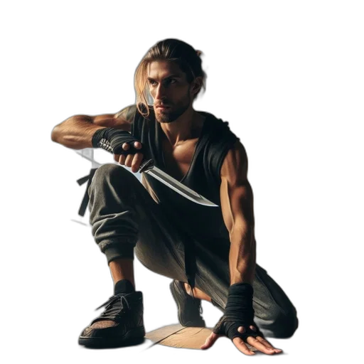 weapon, shoes, staff, face transparent PNG cut-out