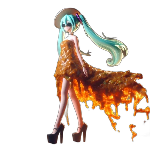dress, hair, dragon, weapon transparent PNG cut-out