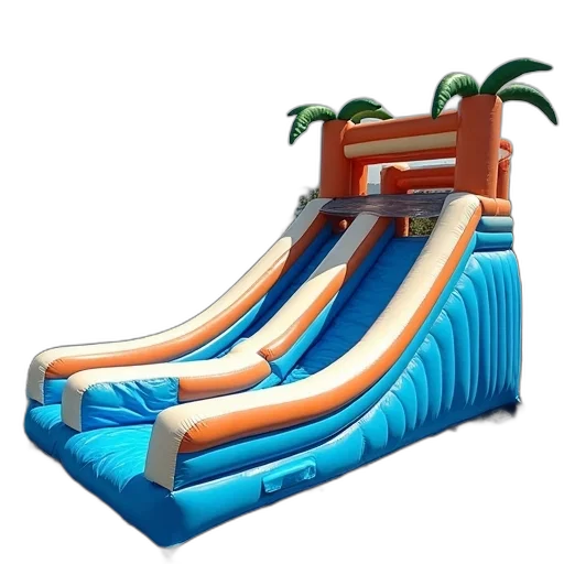 3d render, inflatable, slide, being transparent PNG cut-out