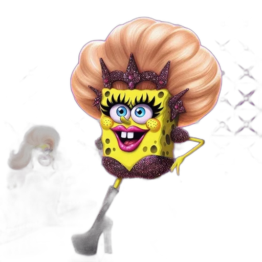 hair, crown, mask, creature transparent PNG cut-out
