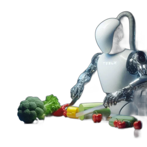 robot, food, 3d render, photorealistic transparent PNG cut-out