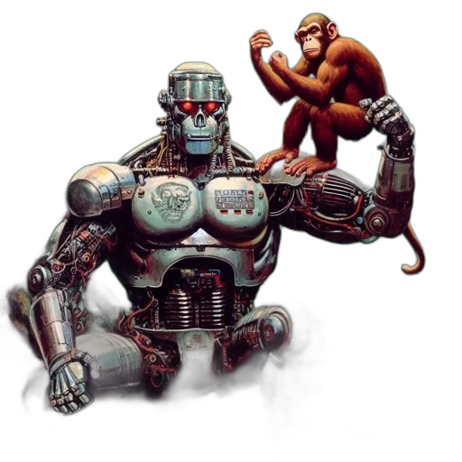 robot, concept art, cyberpunk, pixel art transparent PNG cut-out