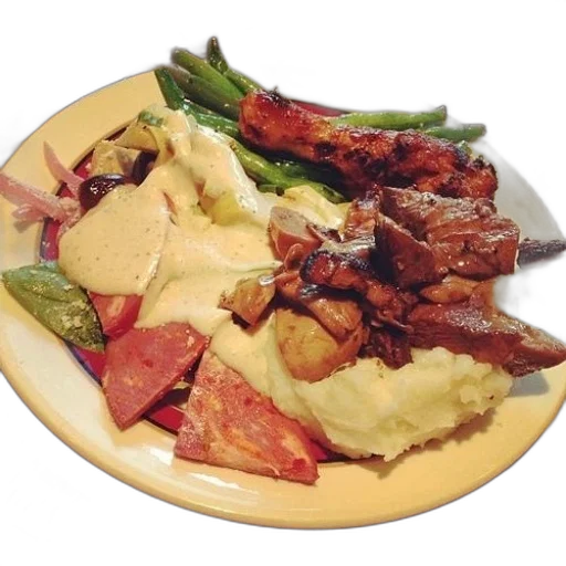 food, photorealistic, 3d render, plate transparent PNG cut-out