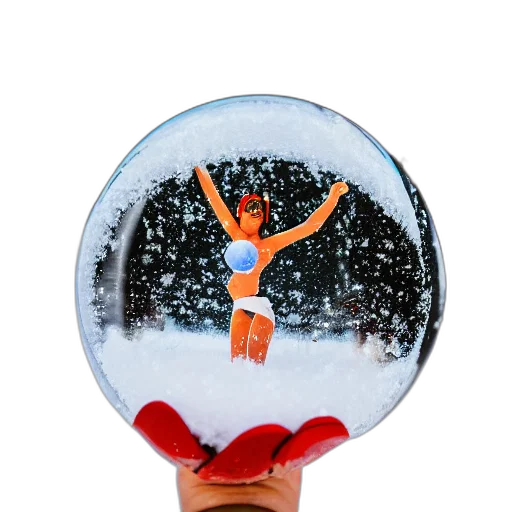 umbrella, staff, 3d render, snow transparent PNG cut-out
