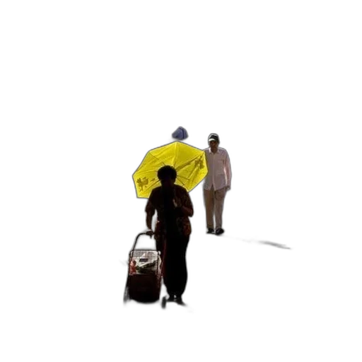 umbrella, hat, staff, jacket transparent PNG cut-out