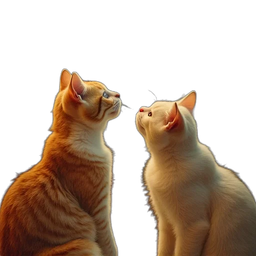 photorealistic, 3d render, fire, cats transparent PNG cut-out