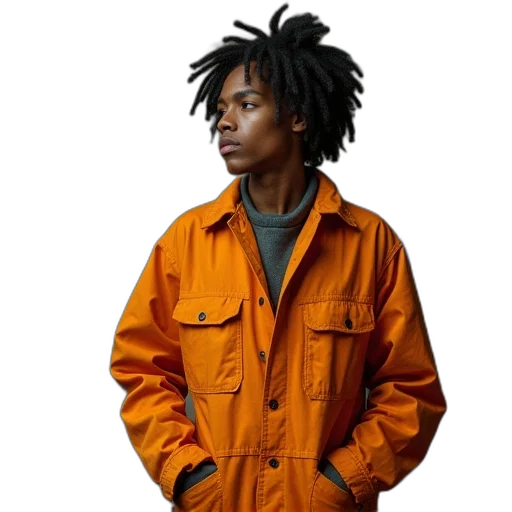 jacket, staff, hair, animal transparent PNG cut-out