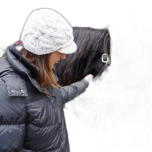 jacket, hat, hair, mask transparent PNG cut-out