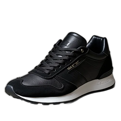 shoes, black, tiger, runner transparent PNG cut-out