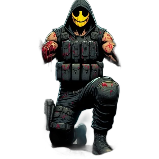 mask, weapon, jacket, concept art transparent PNG cut-out
