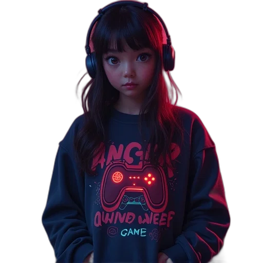 jacket, face, cyberpunk, 3d render transparent PNG cut-out