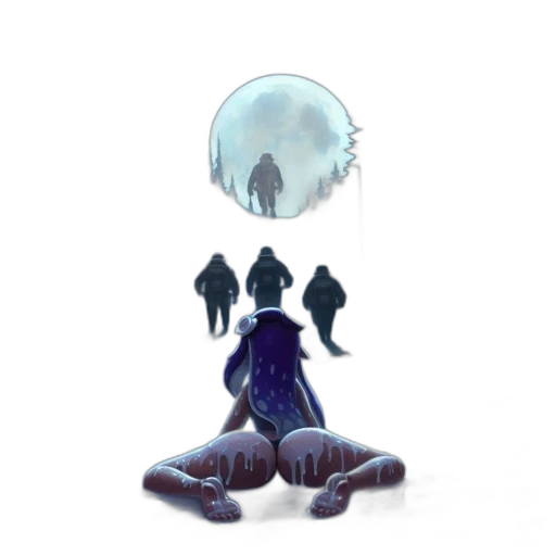 umbrella, creature, staff, robot transparent PNG cut-out