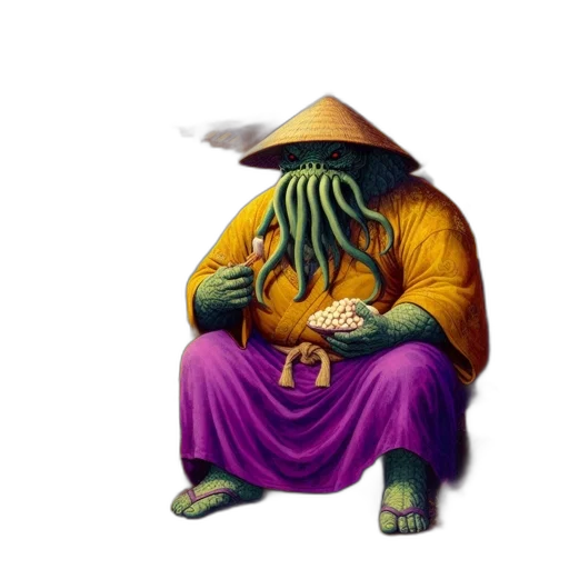 mask, creature, hat, staff transparent PNG cut-out