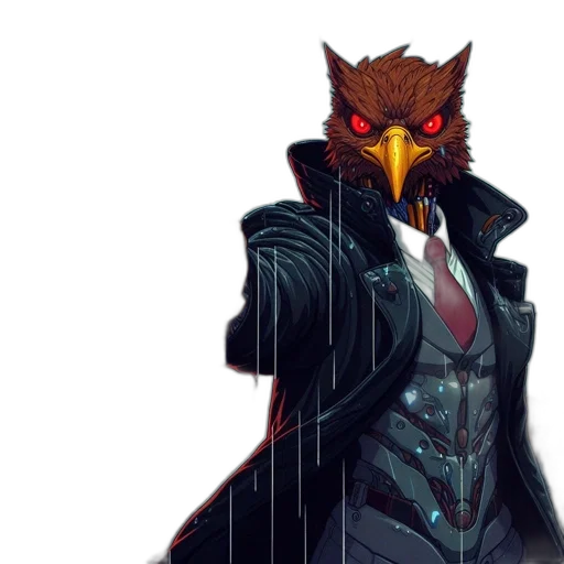 mask, jacket, concept art, cyberpunk transparent PNG cut-out