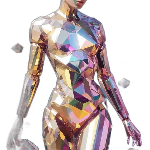 robot, dress, jewelry, cyberpunk transparent PNG cut-out