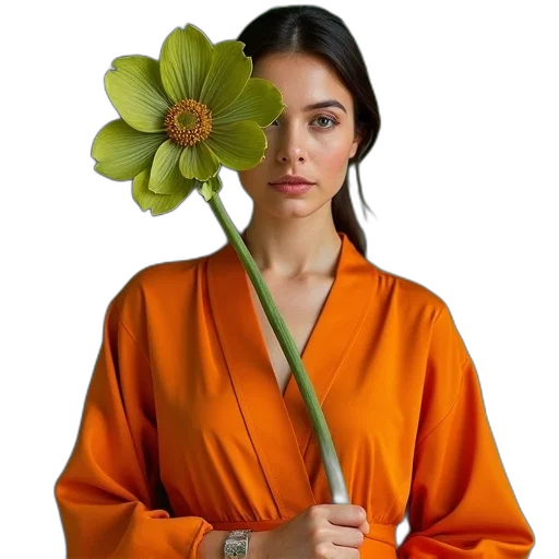 flower, staff, dress, jacket transparent PNG cut-out