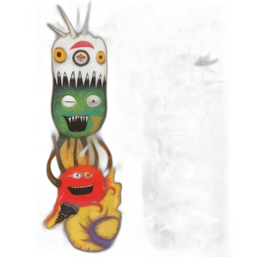 mask, creature, staff, dragon transparent PNG cut-out
