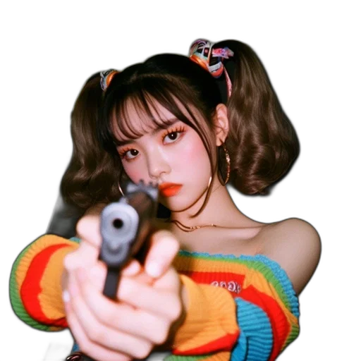 weapon, hair, animal, vaporwave transparent PNG cut-out