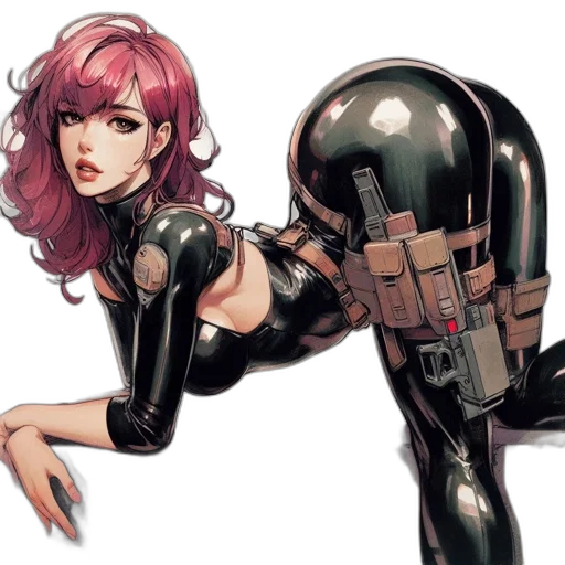 weapon, robot, cyberpunk, comic book art transparent PNG cut-out