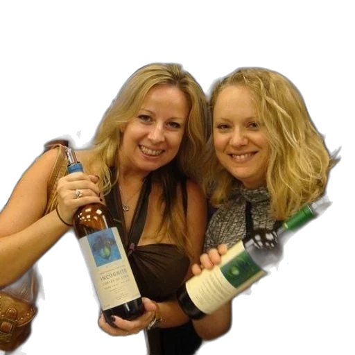 bottle, staff, two, women transparent PNG cut-out
