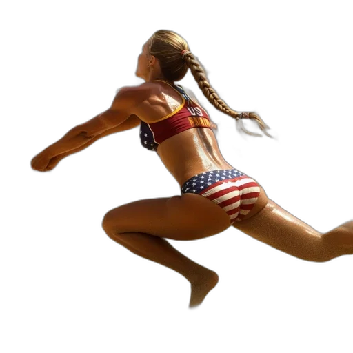 photorealistic, 3d render, female, beach transparent PNG cut-out